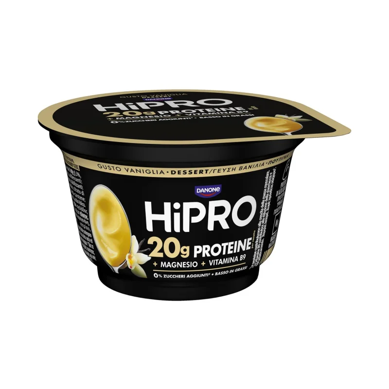 DANONE HiPro Protein Πουτίγκα με γεύση Βανίλια Χωρίς γλουτένη Χωρίς προσθήκη ζάχαρης 200g