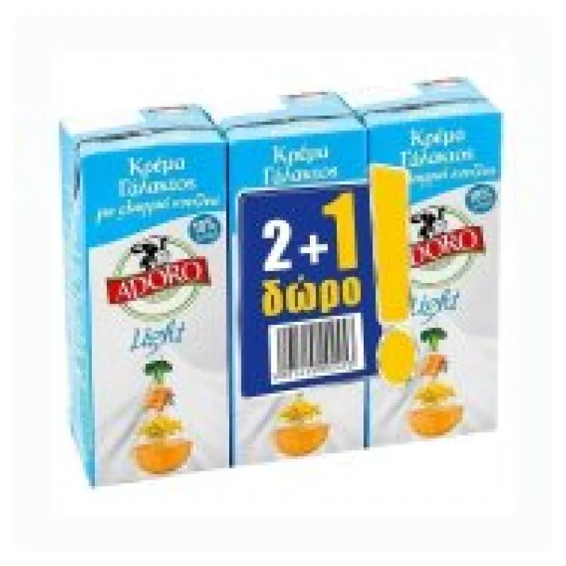 Light Κρέμα Γάλακτος 2x200ml +1 Δώρο