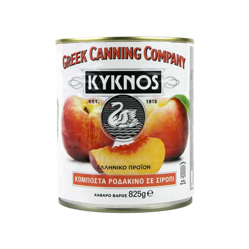 Κύκνος Σε σιρόπι κομπόστα ροδάκινο μισά 825g (στραγγισμένο βάρος 480g)