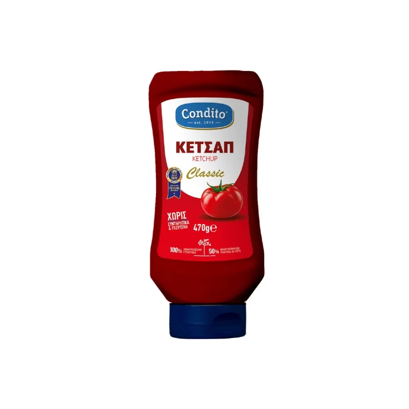 CONDITO Κέτσαπ Κλασική Χωρίς Γλουτένη 470g