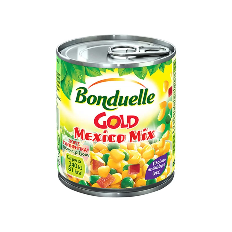 Bonduelle Gold mexico mix μίγμα λαχανικών 150g (στραγγισμένο βάρος 130g)
