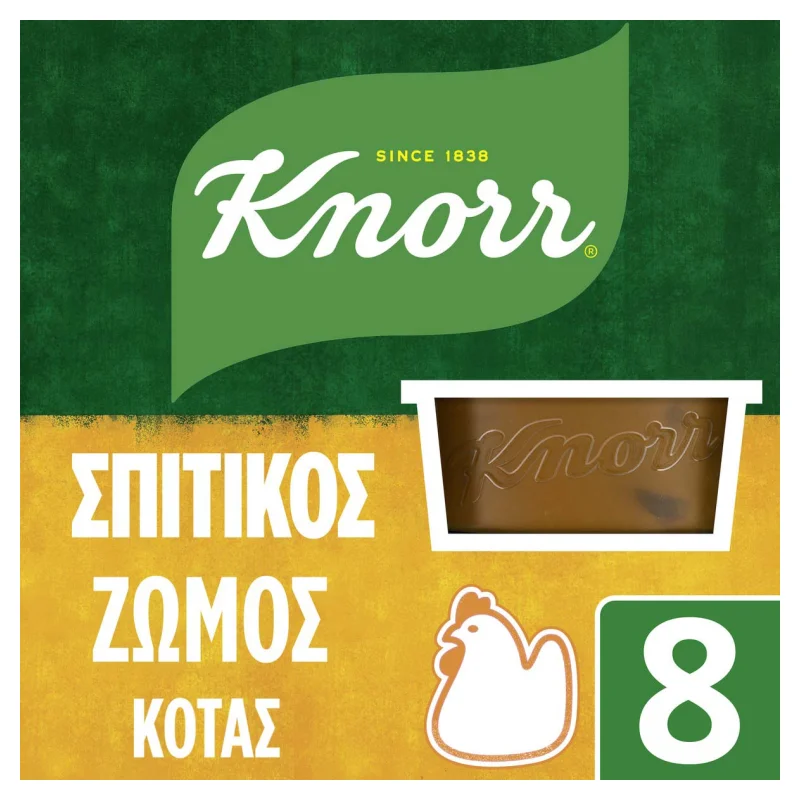Knorr Σπιτικός Ζωμός Φρέσκος Κότας Χωρίς Γλουτένη 8x28γρ.