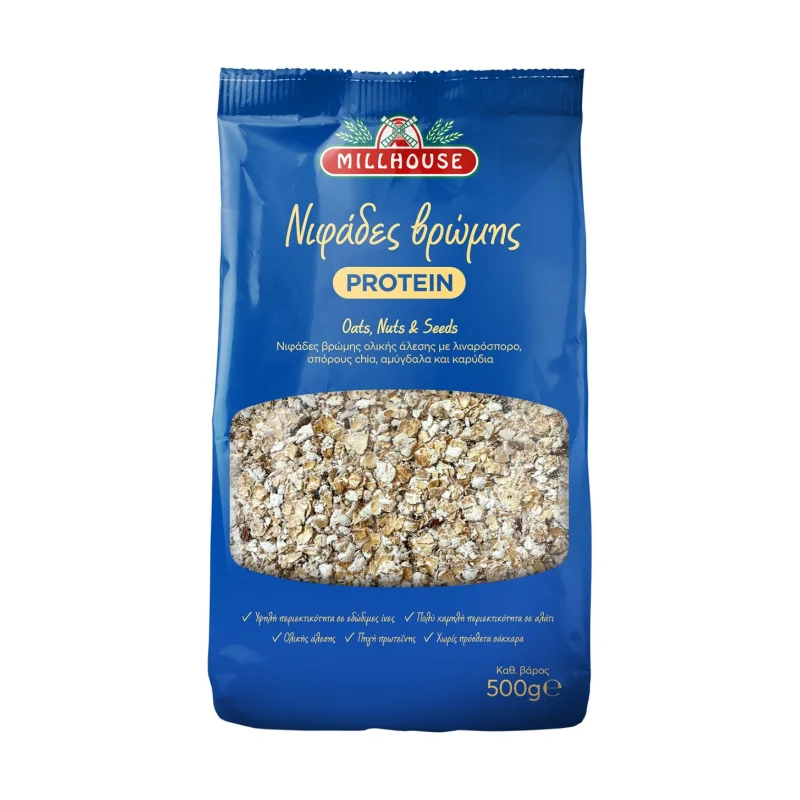 MILLHOUSE Νιφάδες Βρώμης Protein 500g