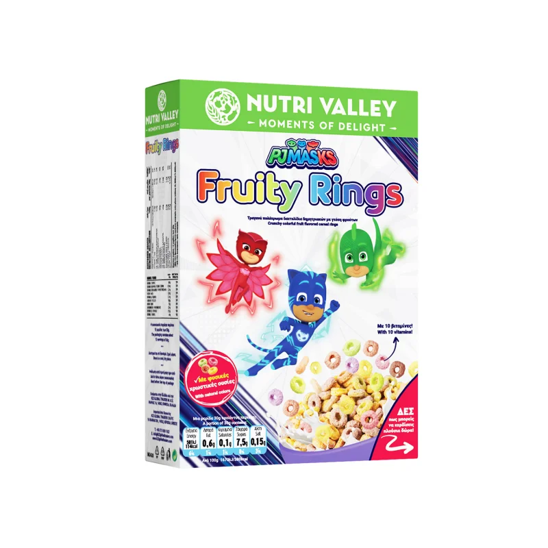 Nutri Valley Pj Masks δημητριακά fruity rings 375g