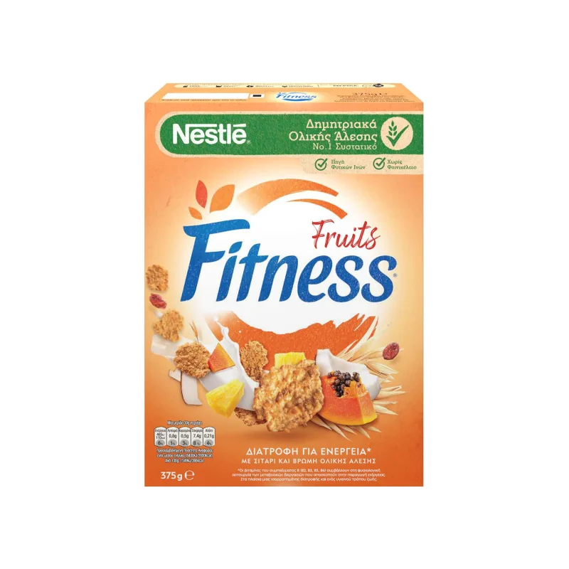 Fitness δημητριακά σίτου ολικής άλεσης & ρυζιού με φρούτα 375g