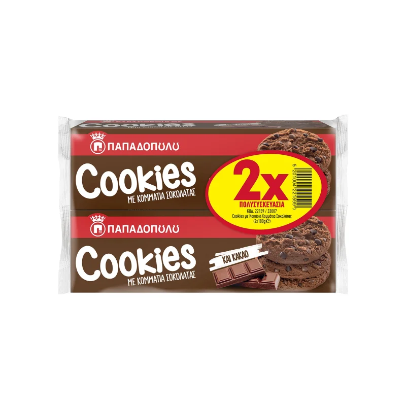 Παπαδοπούλου Cookies μπισκότα cookies μπισκότα 2x180g
