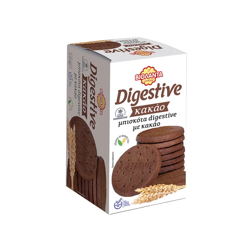 Βιολάντα Digestive μπισκότα με κακάο 220g