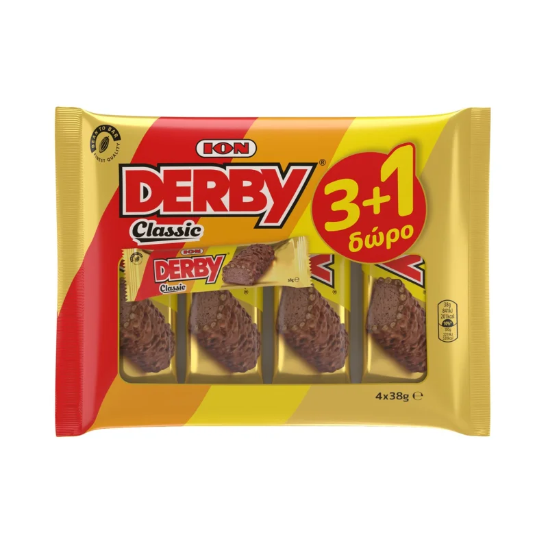 ΙΟΝ Derby Σοκολάτα Classic 3x38g +1 Δώρο