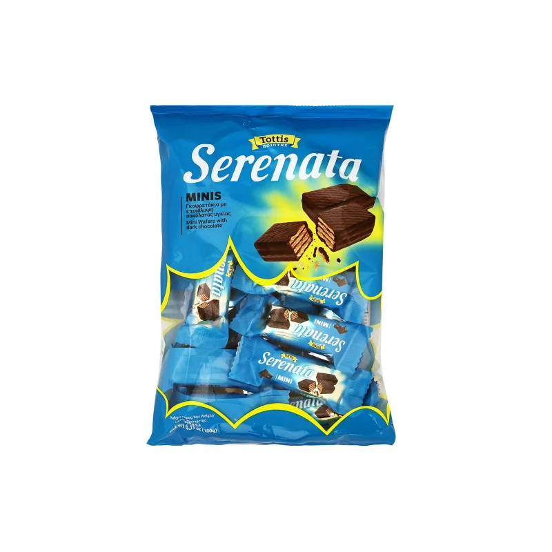 Tottis Minis serenata γκοφρετάκια με επικάλυψη σοκολάτας υγείας 180g