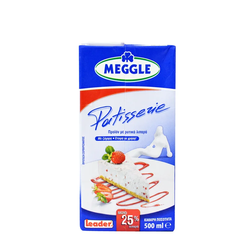 Meggle Patisserie κρεμα παρασκευής σαντιγύ μακράς διαρκείας 25% λιπαρά με φυτικά λιπαρά 500ml