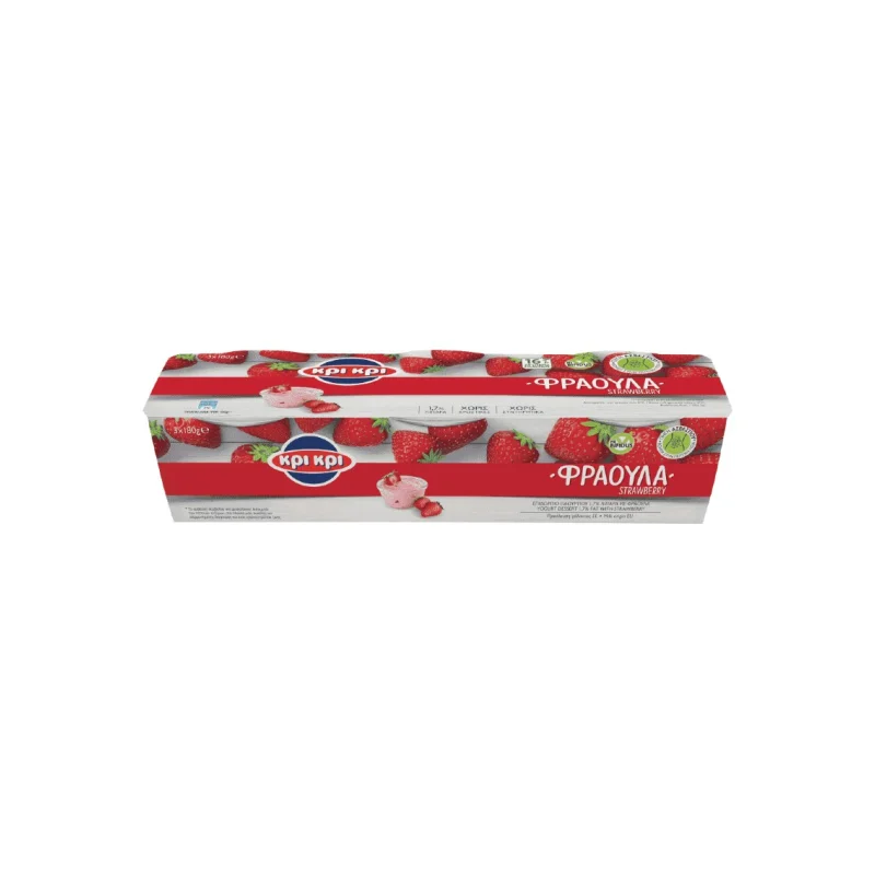 ΚΡΙ ΚΡΙ Επιδόρπιο Γιαουρτιού Φράουλα 3x180g