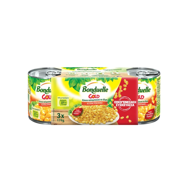 Bonduelle Gold καλαμπόκι κόκκοι σε άλμη έξτρα τραγανό 3x170g