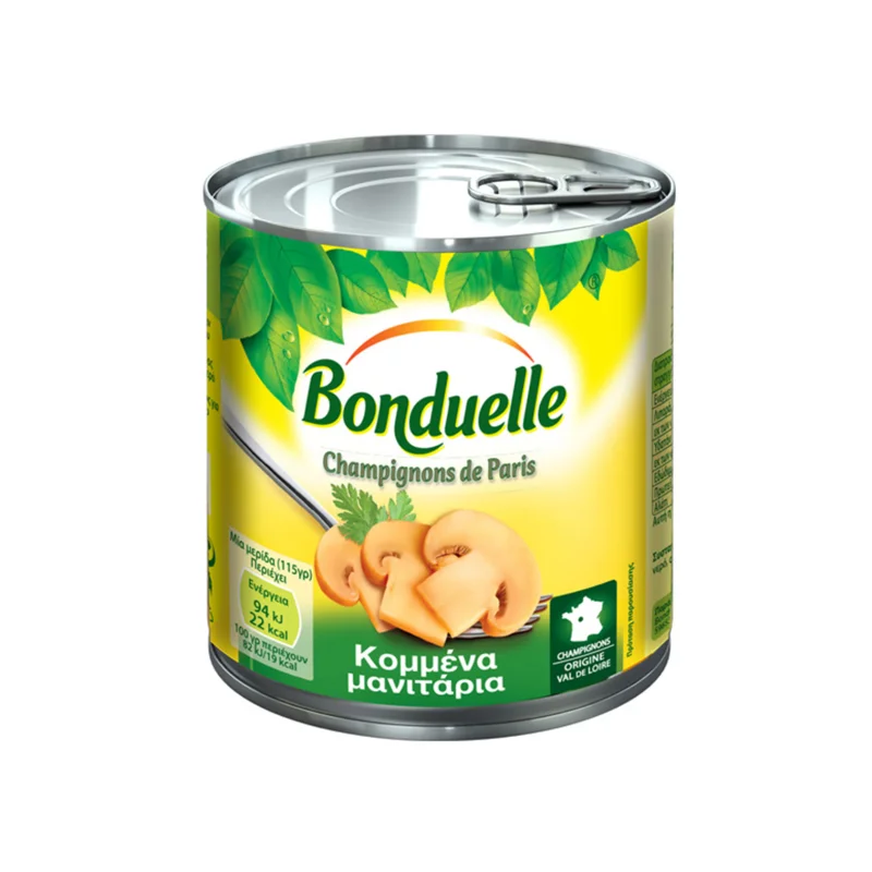 Bonduelle Champignions De Paris μανιτάρια κομμένα κονσέρβα λαχανικών 390g (στραγγισμένο βάρος 230g)
