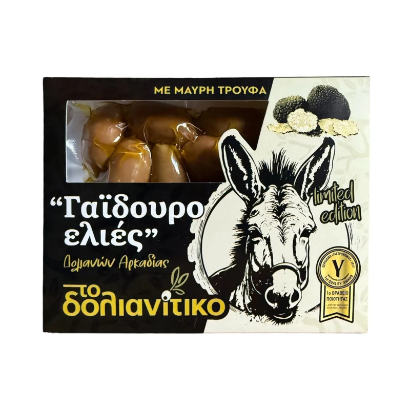 Ελιές Πράσινες ΤΟ ΔΟΛΙΑΝΙΤΙΚΟ Γαϊδουροελιές με Μαύρη Τρούφα 200g