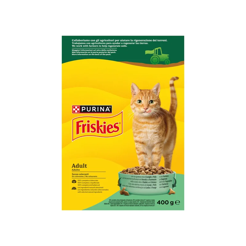 FRISKIES Adult Ξηρά Τροφή Γάτας με Κουνέλι Κοτόπουλο και Λαχανικά 400g
