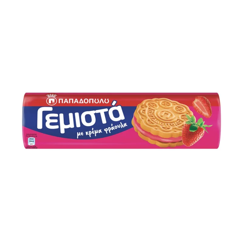 ΠΑΠΑΔΟΠΟΥΛΟΥ Μπισκότα Γεμιστά Φράουλα 200 g