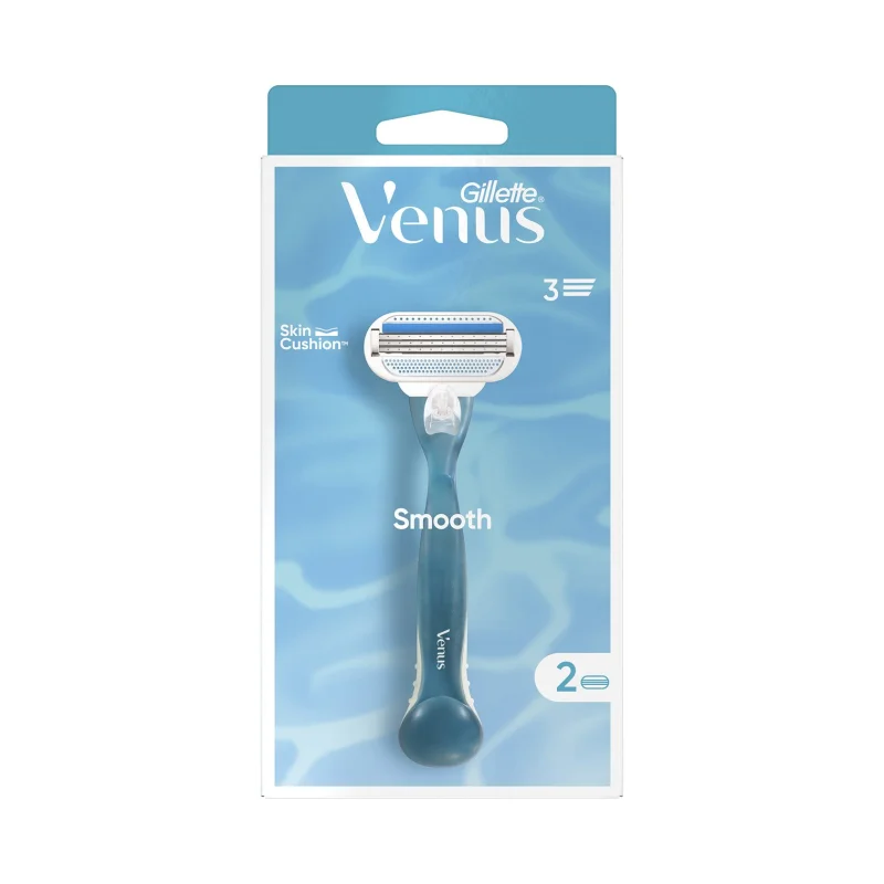 GILLETTE Venus Smooth SkinCushion 1 Σετ Ξυριστική Μηχανή με 2 Ανταλλακτικές Κεφαλές