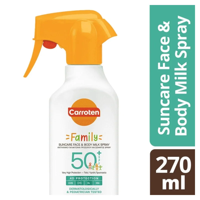 CARROTEN Family Αντηλιακό Γαλάκτωμα Spray Trigger SPF50+ 270ml