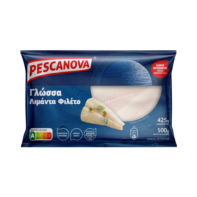 PESCANOVA Γλώσσα Λιμάντα Φιλέτο Χωρίς Δέρμα Κατεψυγμένη 425g