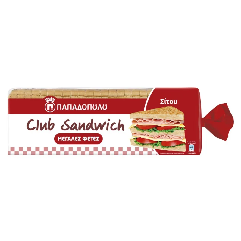 ΠΑΠΑΔΟΠΟΥΛΟΥ Ψωμί Σίτου για Club Sandwich 950g