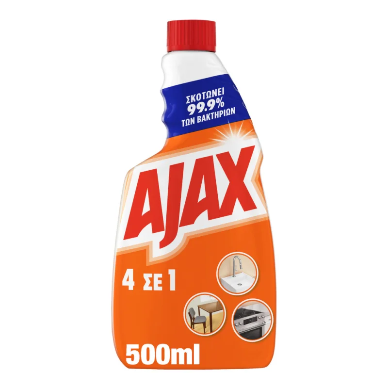 AJAX 4 σε 1 Απολυμαντικό και Καθαριστικό Επιφανειών Ανταλλακτικό 500ml