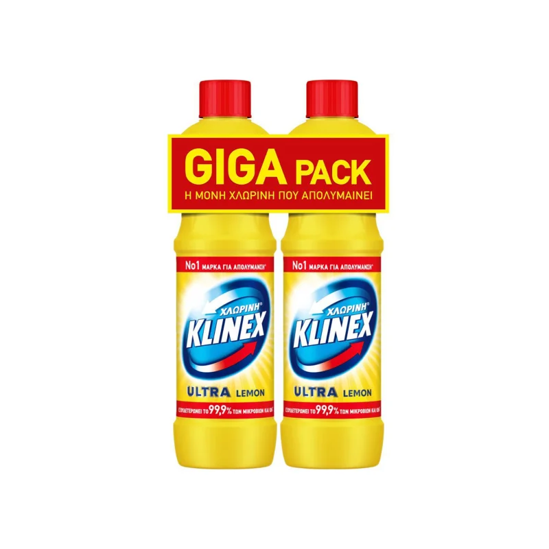 KLINEX Ultra Χλωρίνη Λεμόνι Giga Pack 2x750ml