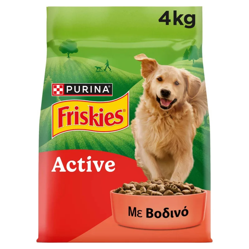 FRISKIES Active Ξηρά Τροφή Σκύλου με Βοδινό 4kg
