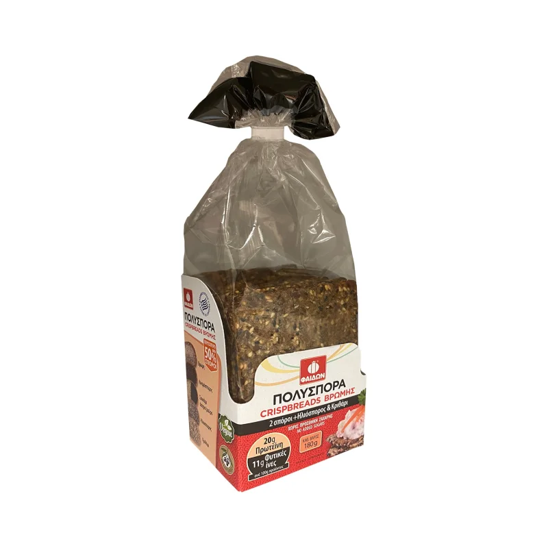 ΦΑΙΔΩΝ Crispbread Βρώμης με Ηλιόσπορο και Κριθάρι 180g