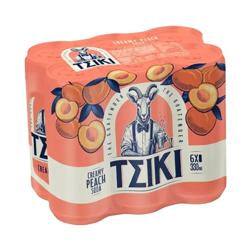 ΤΣΙΚΙ Creamy Peach Soda Αναψυκτικό Ροδάκινο Κουτί 6x330ml