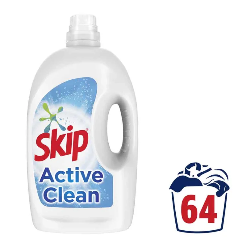 Απορρυπαντικό Πλυντηρίου Ρούχων Υγρό Active Clean 64 πλύσεις 3,2lt