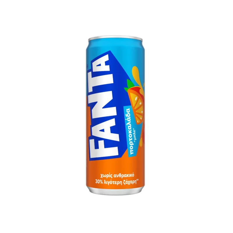 FANTA Μπλε Πορτοκαλάδα Χωρίς Ανθρακικό Κουτί 330ml