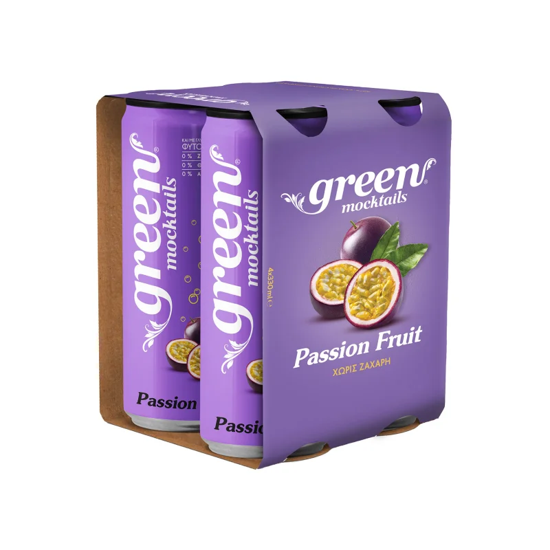 GREEN Mocktails Passion Fruit με Στέβια Κουτί 4x330ml