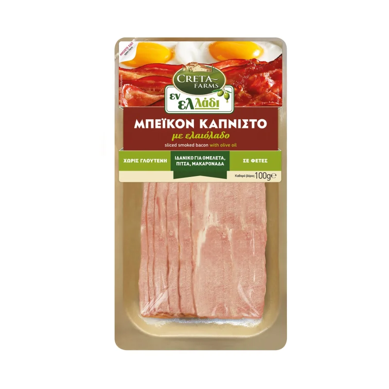 CRETA FARMS Εν Ελλάδι Μπέικον Καπνιστό με Ελαιόλαδο σε Φέτες 100g
