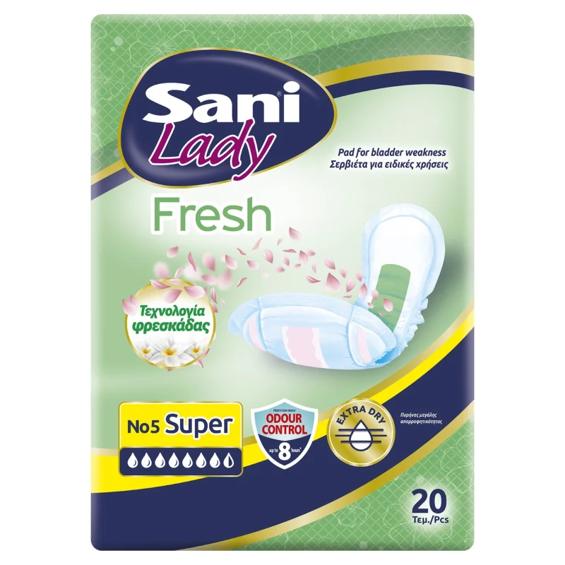 SANI Lady Fresh Super No5 Σερβιέτες Ακράτειας 20τεμ
