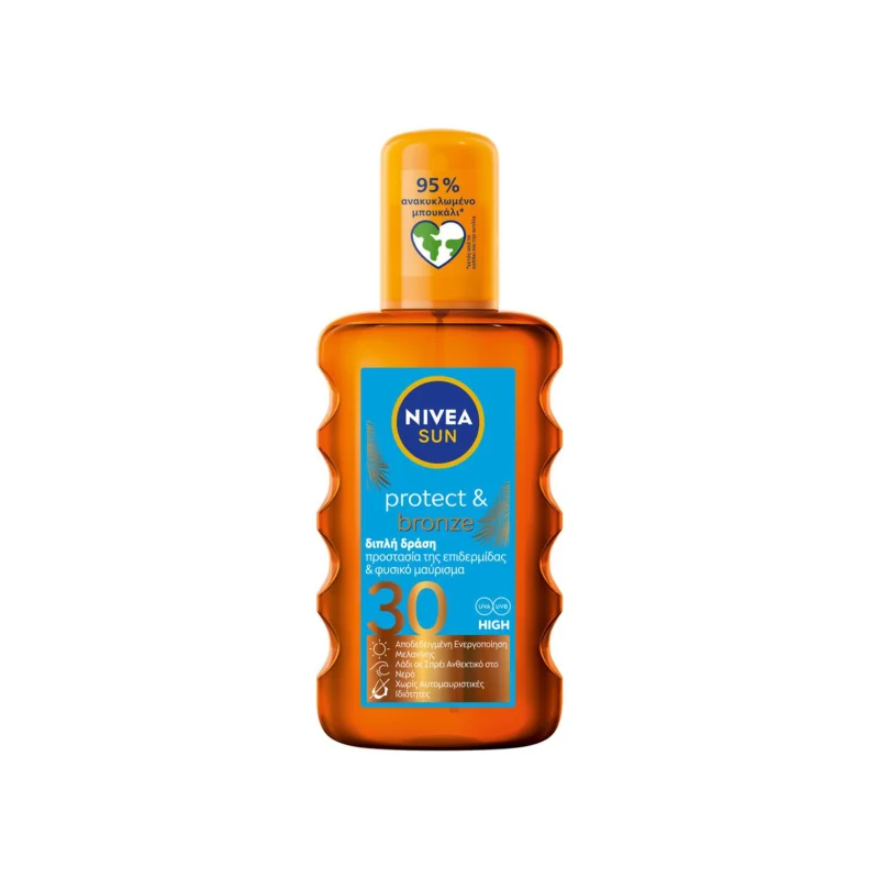 NIVEA Sun Protect & Bronze Αντηλιακό Λάδι Spray SPF30 200ml
