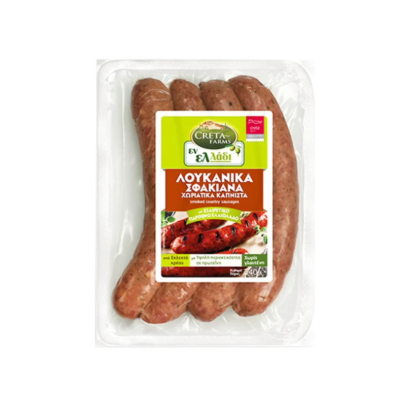 CRETA FARMS Εν Ελλάδι Λουκάνικα Χωριάτικα Σφακιανά Καπνιστά 340g