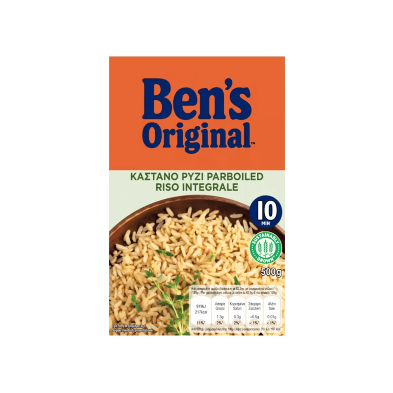 BEN'S ORIGINAL Ρύζι Καστανό Parboiled 10 Λεπτών 500g