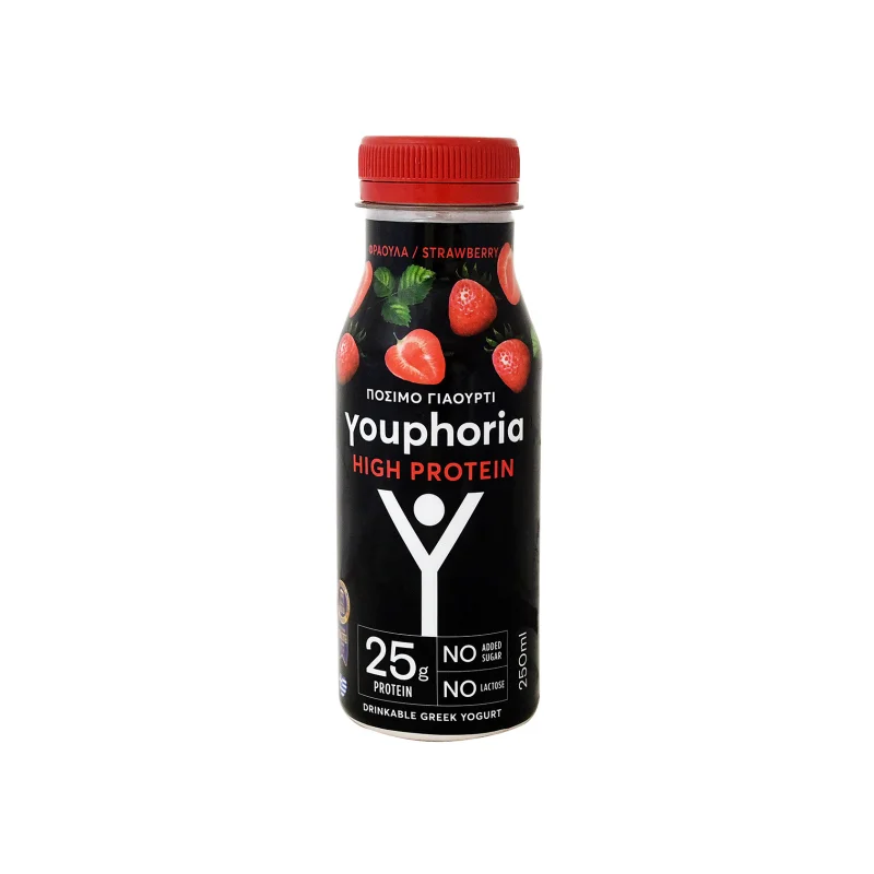 YOUPHORIA Ρόφημα Γιαουρτιού High Protein Φράουλα 250ml