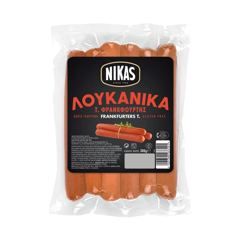 NIKAS Λουκάνικα Τύπου Φρανκφούρτης 300g