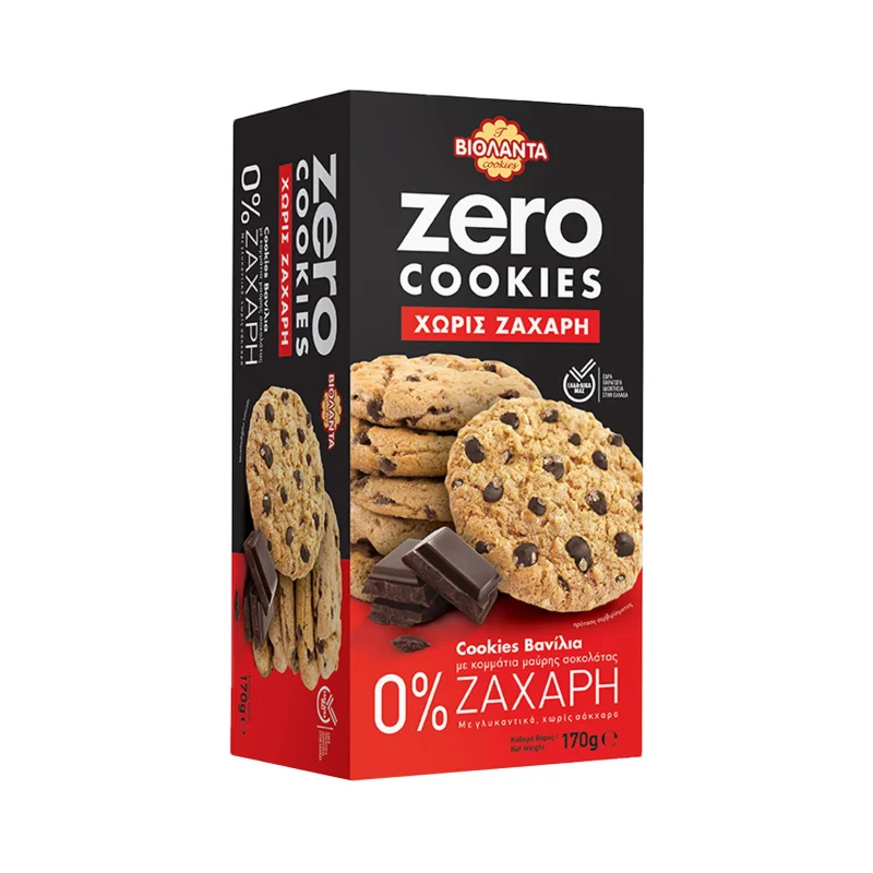 ΒΙΟΛΑΝΤΑ Zero Cookies Βανίλια με Μαύρη Σοκολάτα 170g