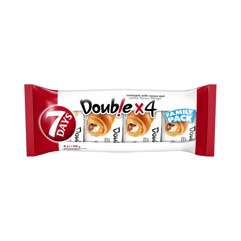 7Days Double Κρουασάν Κακάο & Βανίλια 4x70g