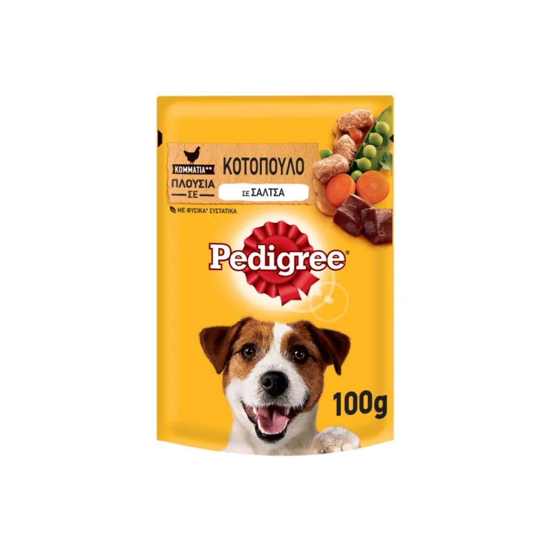 Pedigree Adult Υγρή Τροφή Σκύλου Κοτόπουλο & Λαχανικά Σε Σάλτσα 100g