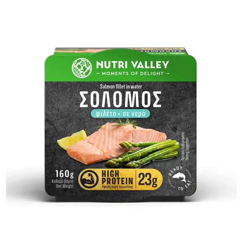 NUTRI VALLEY Σολομός Φιλέτο σε Νερό 160g