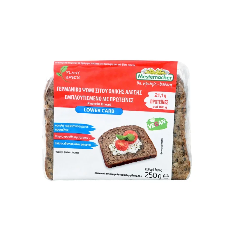 MESTEMACHER Ψωμί Σίτου Ολικής Άλεσης με Πρωτεΐνη 250g