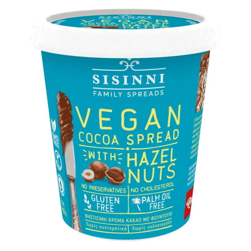 SISINNI Άλειμμα Κακάο με Φουντούκι Vegan Χωρίς Γλουτένη 400g