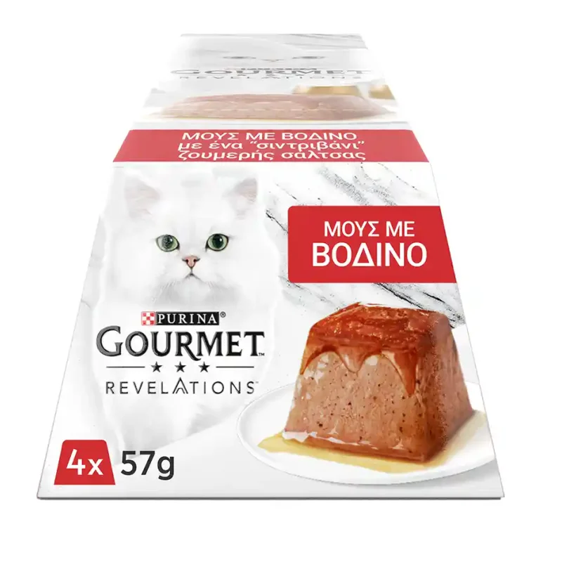 PURINA GOURMET Revelations Μους Γάτας με Βοδινό 4x57g