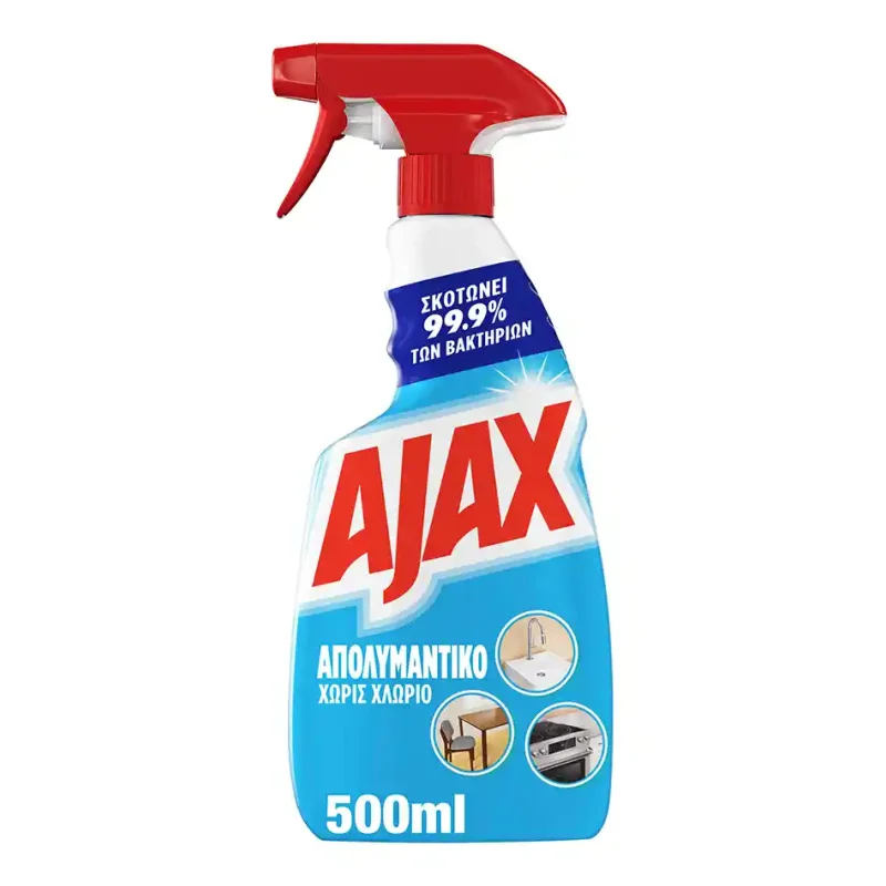 AJAX Απολυμαντικό και Καθαριστικό Επιφανειών Χωρίς Χλώριο Spray 500ml