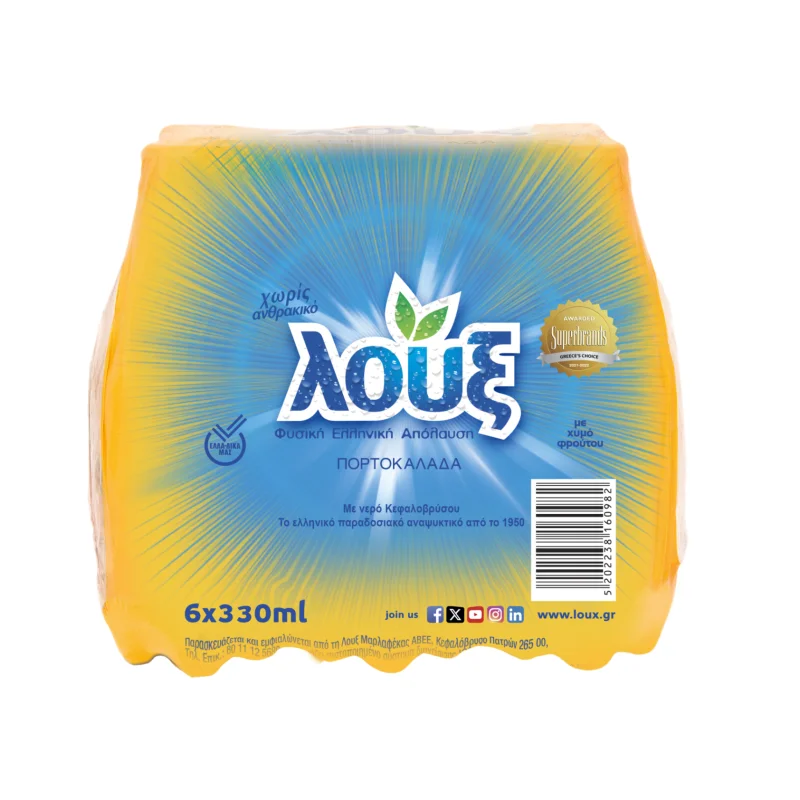 ΛΟΥΞ Πορτοκαλάδα Χωρίς Ανθρακικό PET 6x330ml
