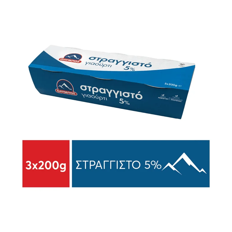 ΟΛΥΜΠΟΣ Γιαούρτι Στραγγιστό 5% 3 × 200 g