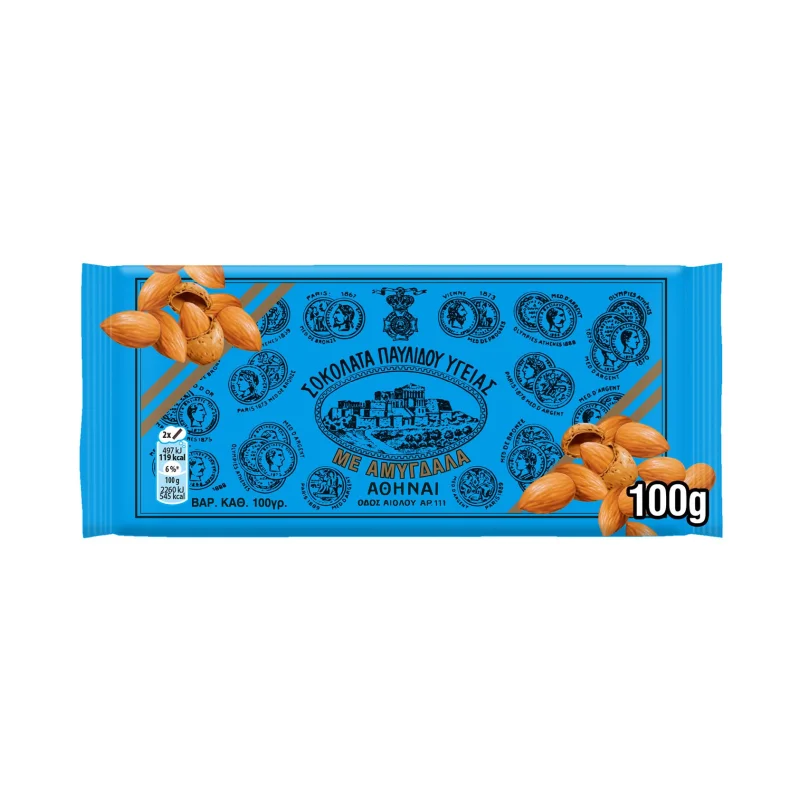 ΠΑΥΛΙΔΗΣ Σοκολάτα Υγείας Με Αμύγδαλα 100 g